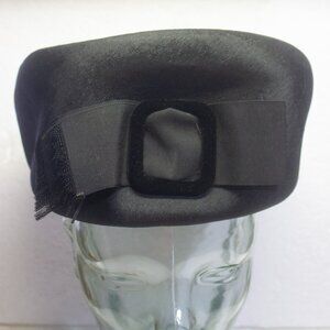 Vintage Mr. John Jr. Women's Black Hat with Buckle